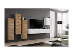 Bohometop living room furniture set in white and oak. Features a glossy finish and a milled oak effect. 53224HWKM