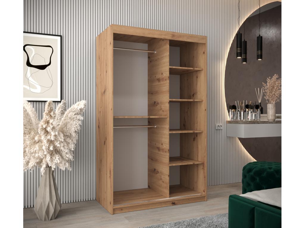 Bohometop Sliding Door Wardrobe 200/120/62 2 Doors Bohometop/White 87754GCTV