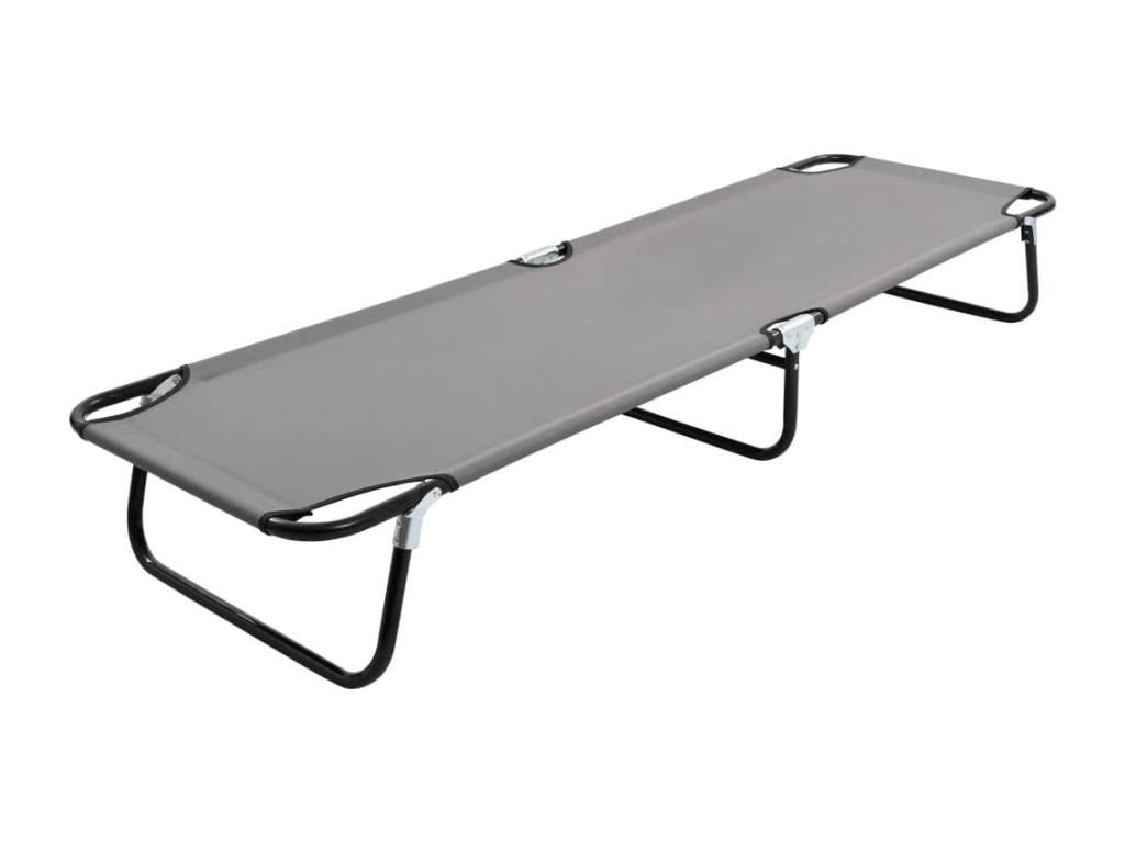 Folding chaise longue, grey steel, 56376XXMN