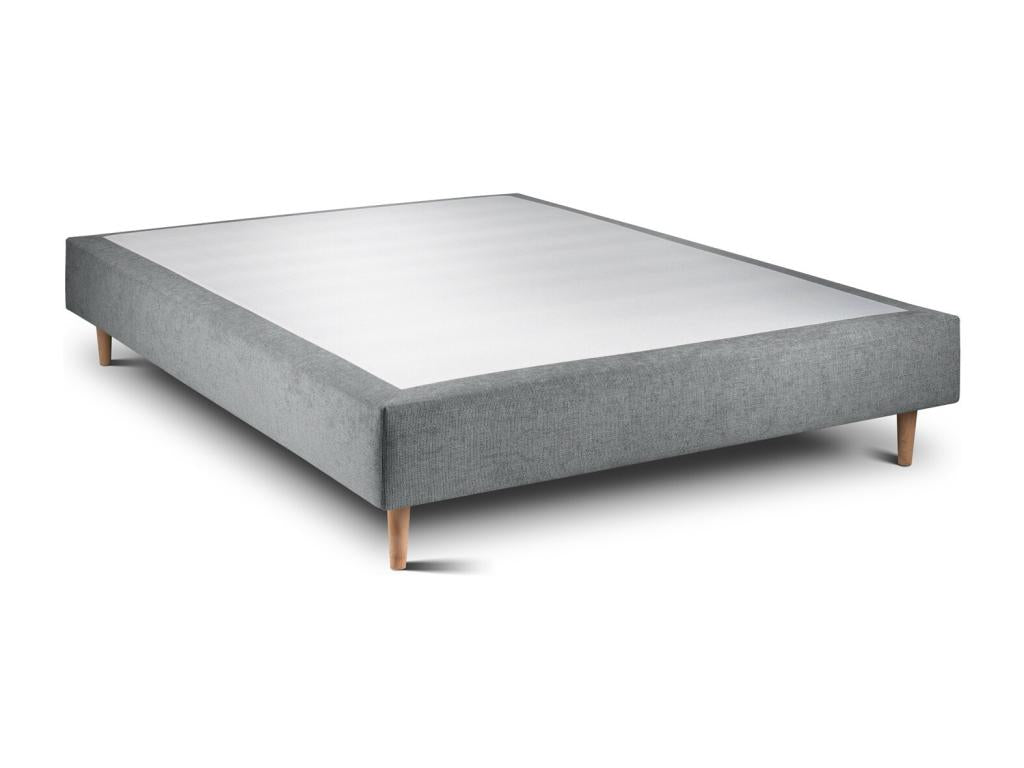 Upholstered bed base in anthracite grey fabric, 140x200 cm, H35 cm, 30821YVKT