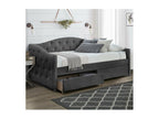 Bohometop 90x200 cm bed in grey tufted velvet with storage drawers - Mattress not included 09350RUKM