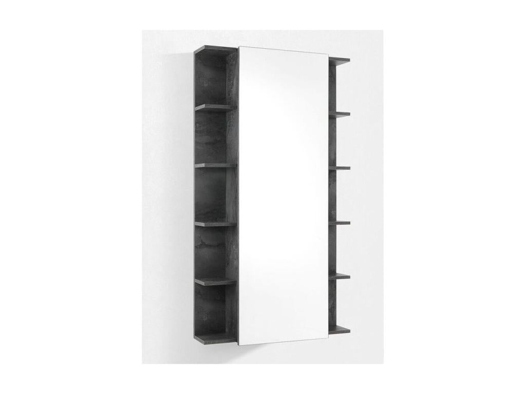 Fairy Grey Melamine Wall-Mounted Shoe Cabinet with 1 Door and Mirror