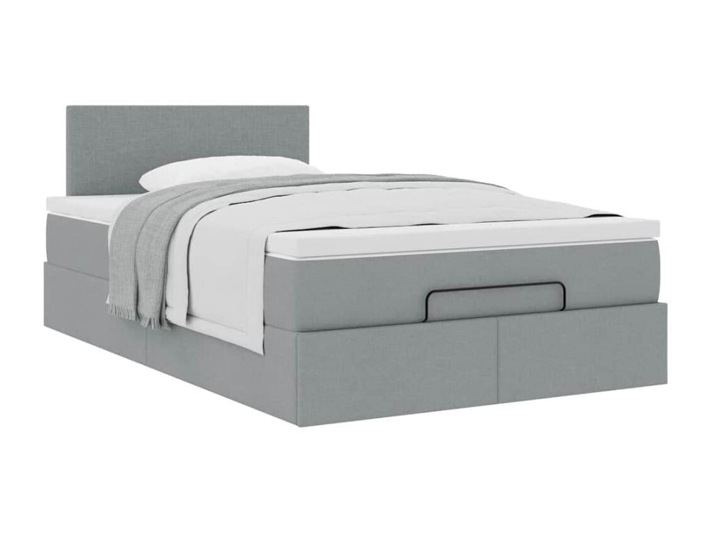 Homelumiere bed frame and light grey 120x200 cm fabric mattress