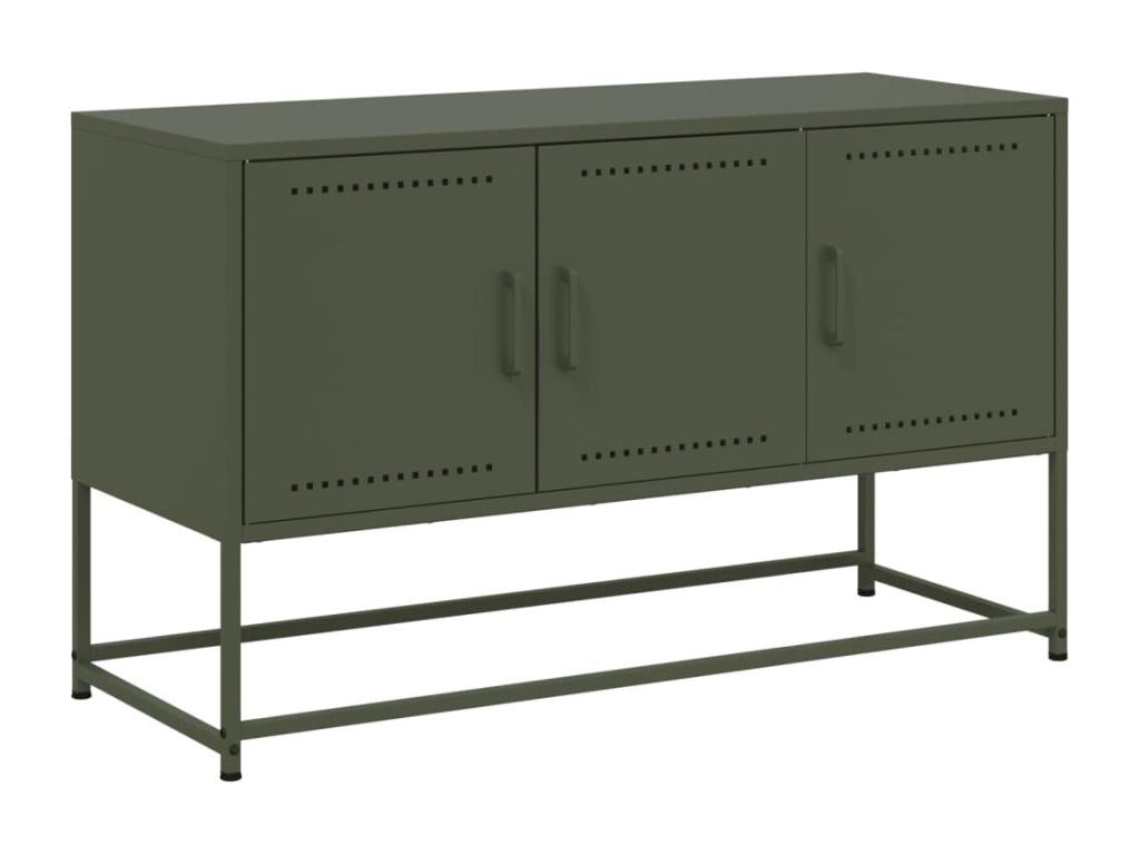 Olive green TV stand 100.5x39x60.5 cm steel 92249UVKI