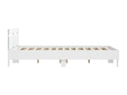 Bed frame with white headboard, 140x190 cm, engineered wood, 50600WJDA