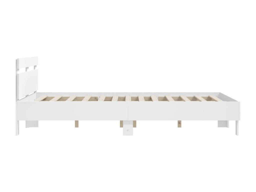 Bed frame with white headboard, 140x190 cm, engineered wood, 50600WJDA