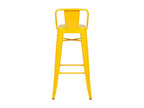 Bohometop 74cm stool with backrest in polished steel - Industrial and elegant design - Yellow 10406UKJX