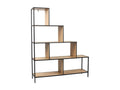 Bohometop - 5-Tier Staircase Shelf, Wood Look and Black Metal 28955PCUH