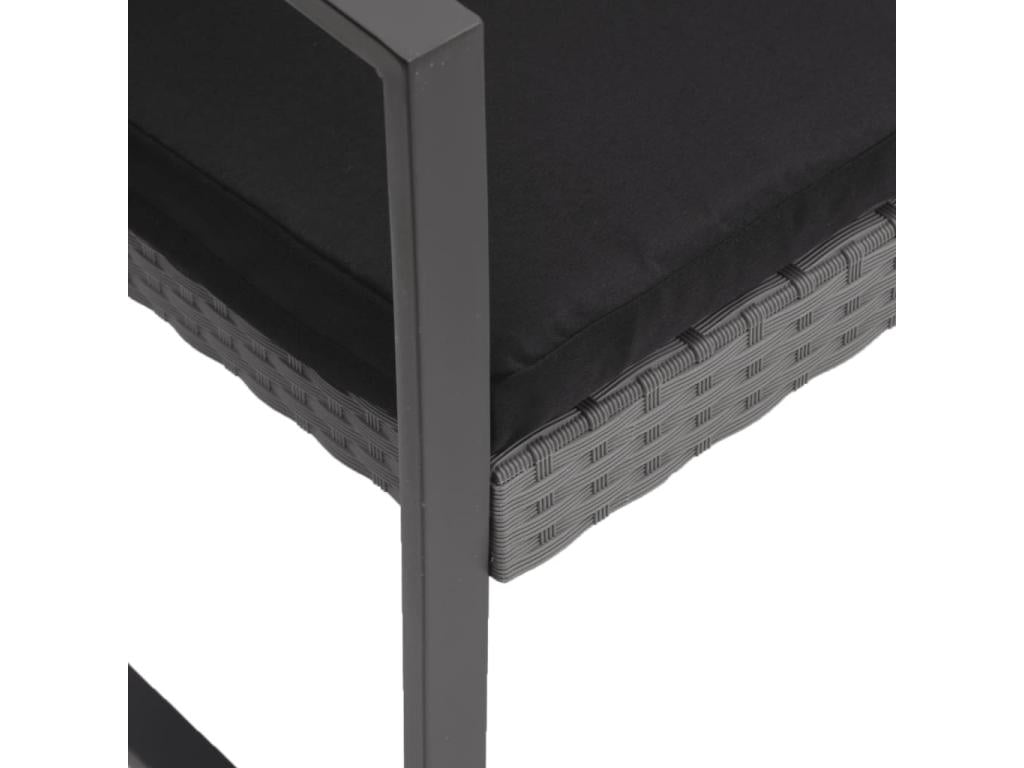 5-piece garden dining set with cushions, dark grey rattan PP 44176OGIV