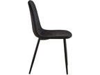 Set of 4 dining chairs - Velvet / Metal - Black - Giverny 24832TBWW