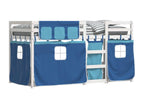 Bunk bed with blue curtains 90x200 solid pine wood 07109PQCA
