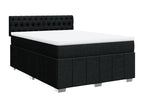 Bohometop bed base with mattress, black, 140x190 cm, fabric, 50482OKEH