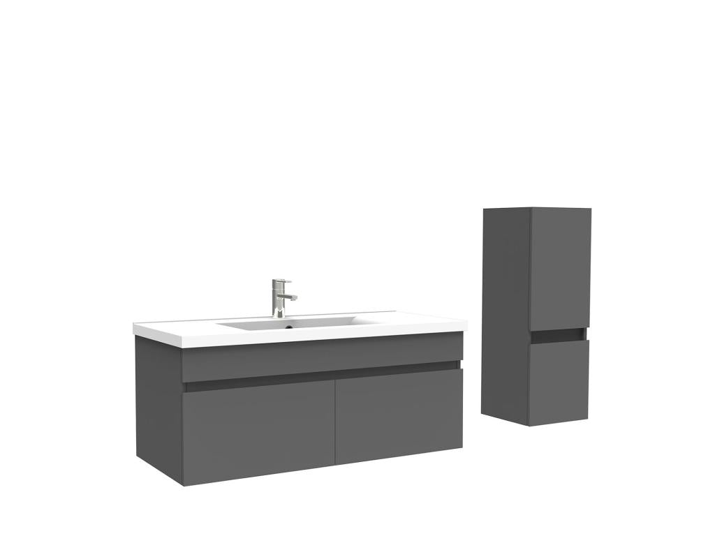 100cm Anthracite Bathroom Vanity Unit with Column and Ceramic Basin Bohometop 95995ZSJE