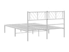 Metal bed frame with white headboard 120x190 cm 26708HUSC