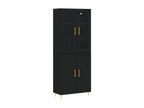 Highboard, Black, 69.5x34x180 cm, Engineered Wood, 00366WPZD
