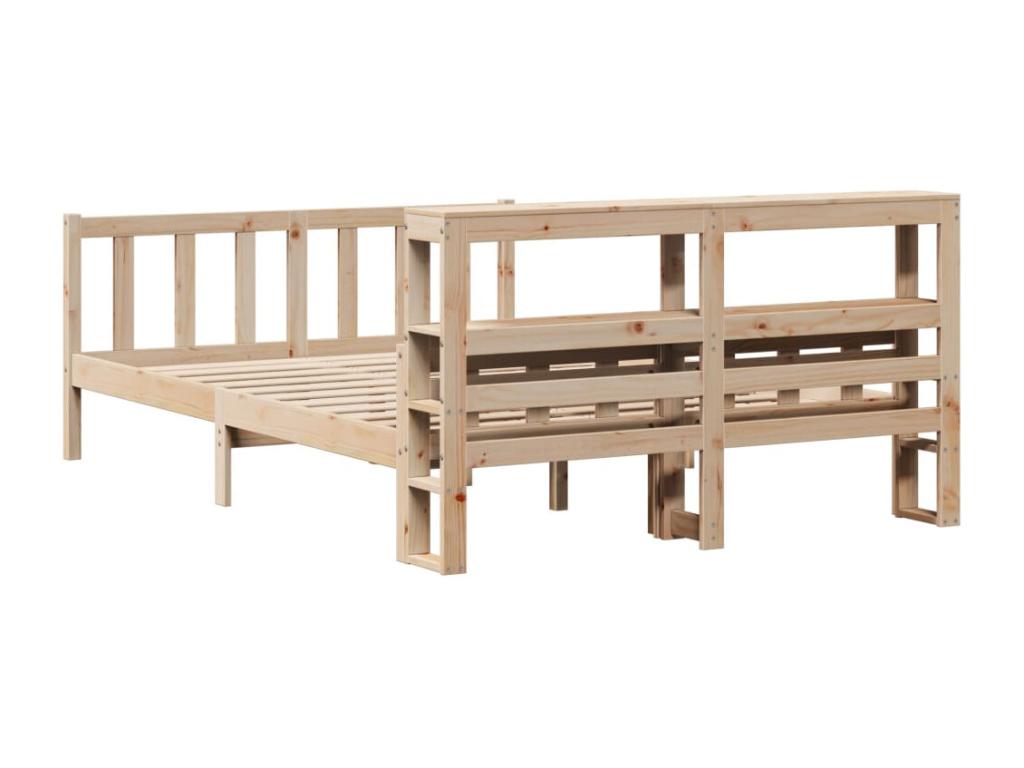 Bed frame without mattress 120x190 cm solid pine wood 17823HPGZ