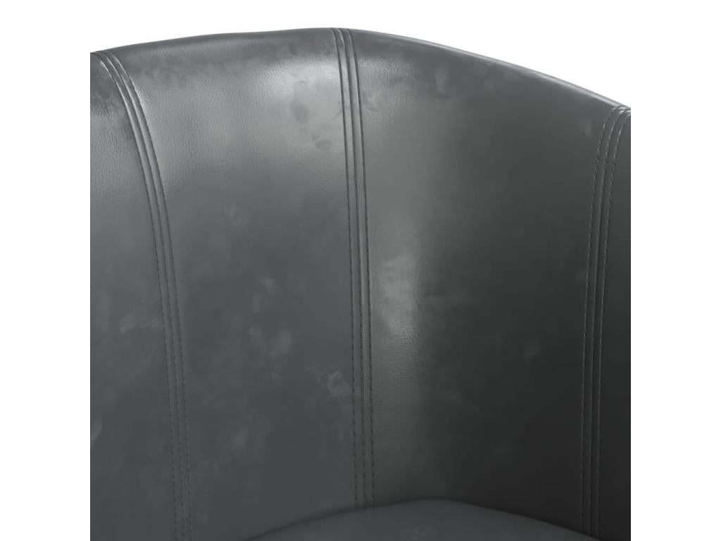 Grey faux leather armchair 34443AOKL