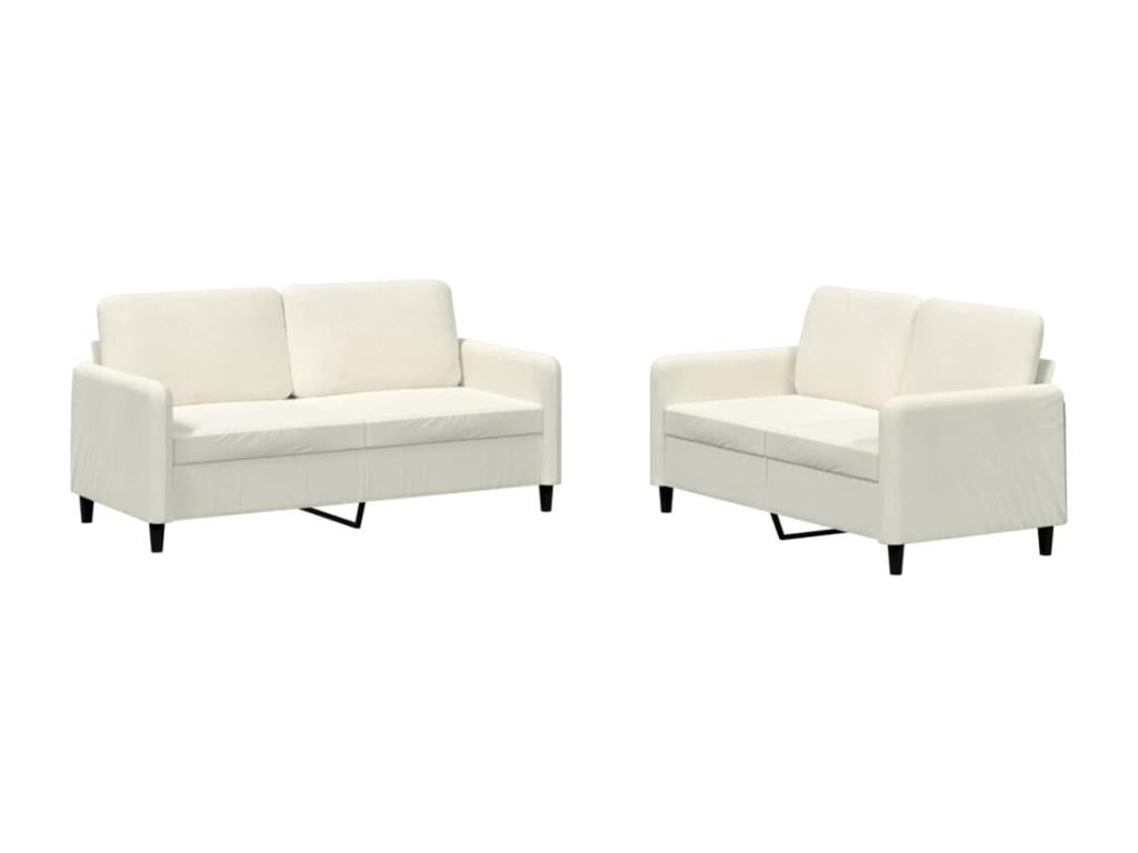 2-piece cream velvet sofa set