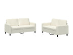 2-piece cream velvet sofa set