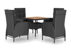 Black resin dining room set, 58x63x108 cm, 02 0014331 87496GSPT