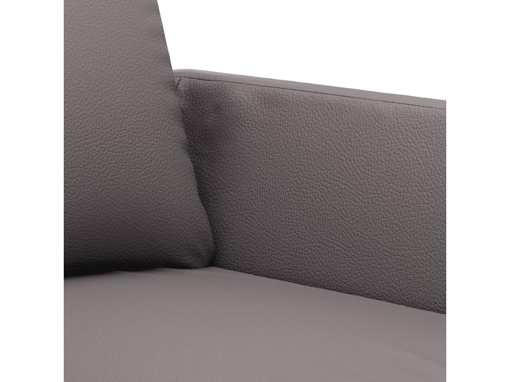 3-Piece Sofa Set with Cushions, Grey Faux Leather 76219DIKJ