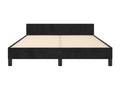 Bed frame with headboard, black, 140x200 cm, velvet, 08475POXA