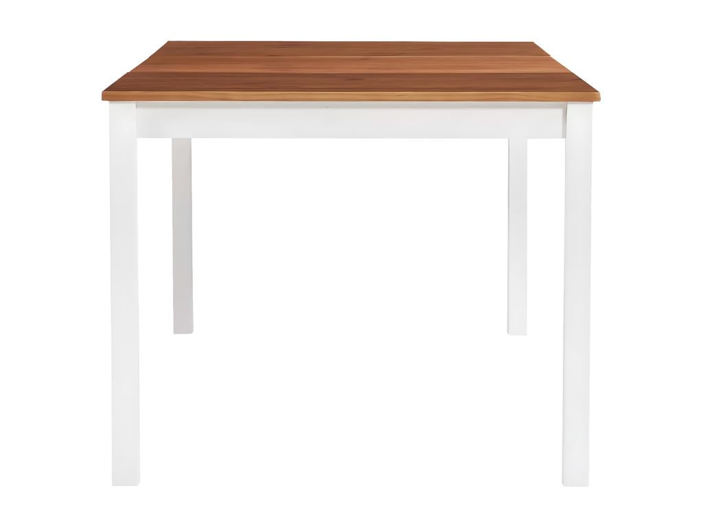 White and brown dining table, 180x90x73 cm, pine wood