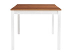 White and brown dining table, 180x90x73 cm, pine wood