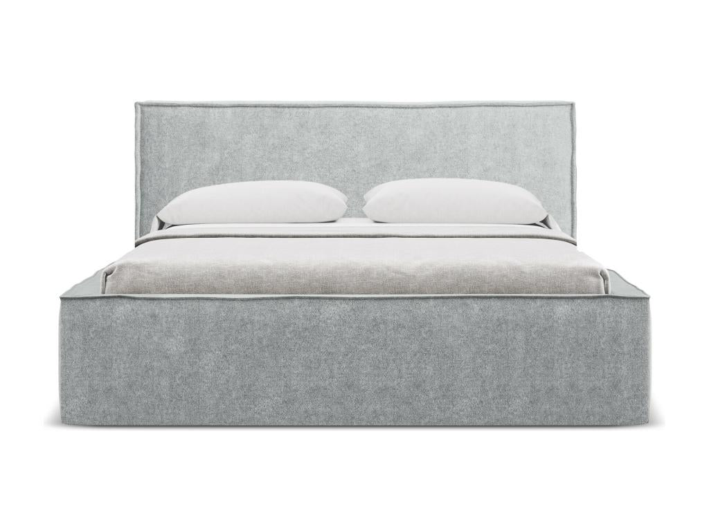 Bohometop 84864RIHG 160x200cm Boucle Fabric Storage Bed - Silver