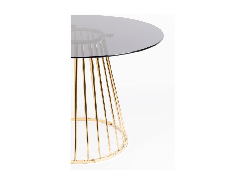 Bohometop - Smoked glass dining table with gold base 76789QPRU