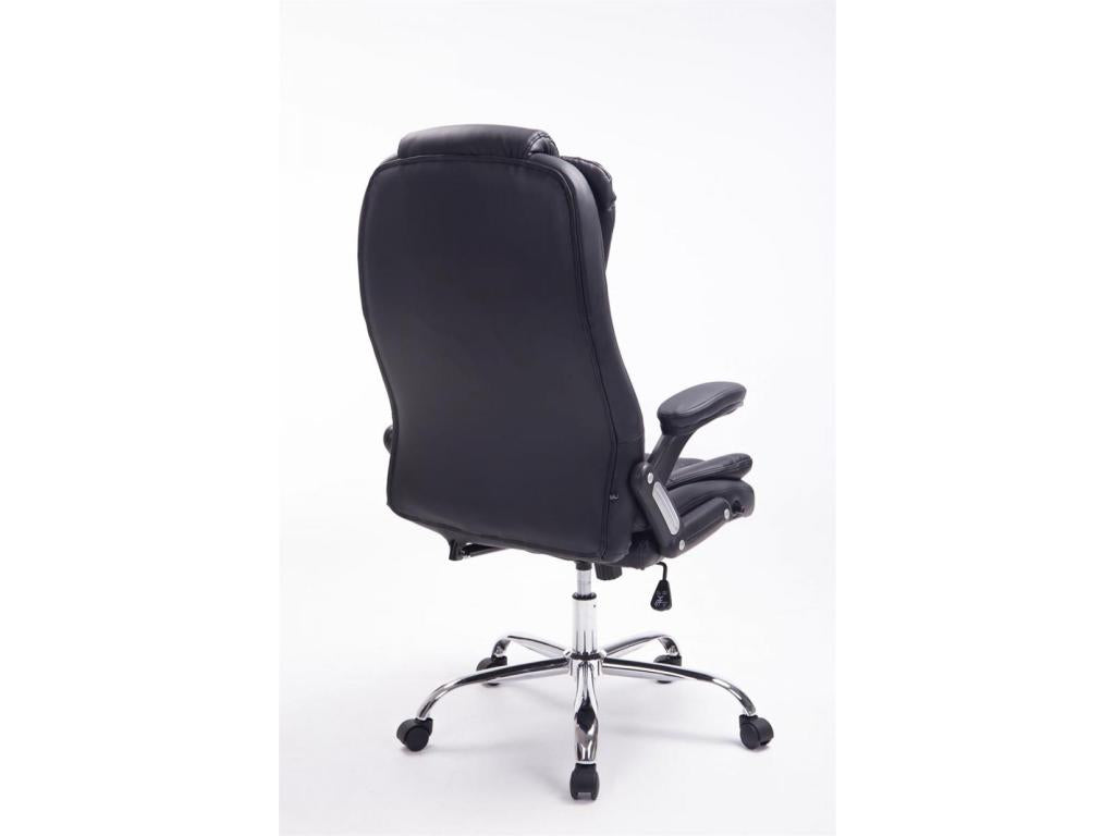 Office chair - Faux leather / Chrome metal - Black - Bohometop 54165ZDBS