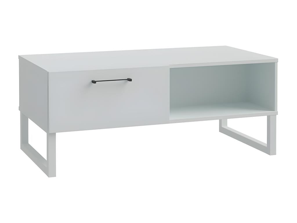Coffee table 110 cm, light grey matte finish, black metal handles - Bohometop 79420CZCX