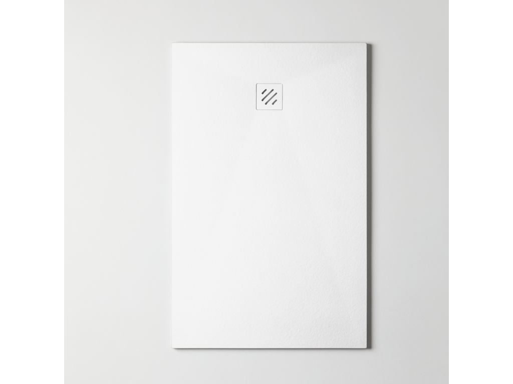 Bohometop extra-flat shower tray - Bohometop Texture in White Polyester Bohometop - L100xl80xh2.6cm - Bohometop 20531IIXH