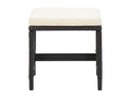 Garden stools with cushions, set of 4, black woven resin, 62739VHOJ