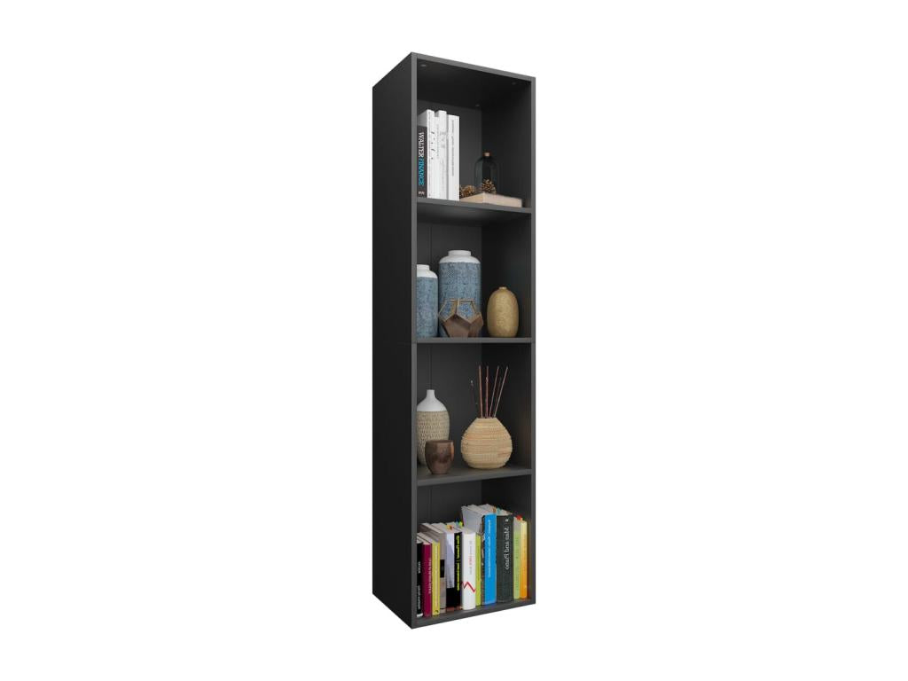 Black TV/Bookcase 36x30x143 cm Chipboard 74457UAGK