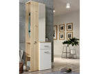 Entryway unit with mirror and storage in wood and white finish - Bohometop 62789HVUQ