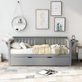 Twin Wooden Daybed with Trundle Bed , Sofa Bed for Bedroom Living Room