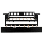 Twin Wooden Daybed with Trundle Bed , Sofa Bed for Bedroom Living Room