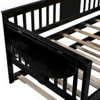 Twin Wooden Daybed with Trundle Bed , Sofa Bed for Bedroom Living Room