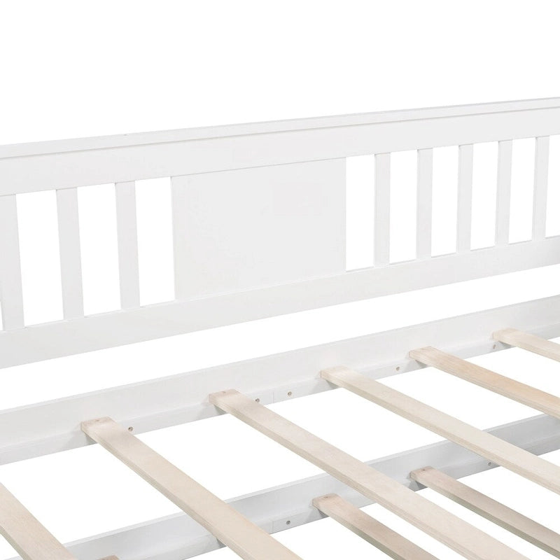 Twin Wooden Daybed with Trundle Bed , Sofa Bed for Bedroom Living Room