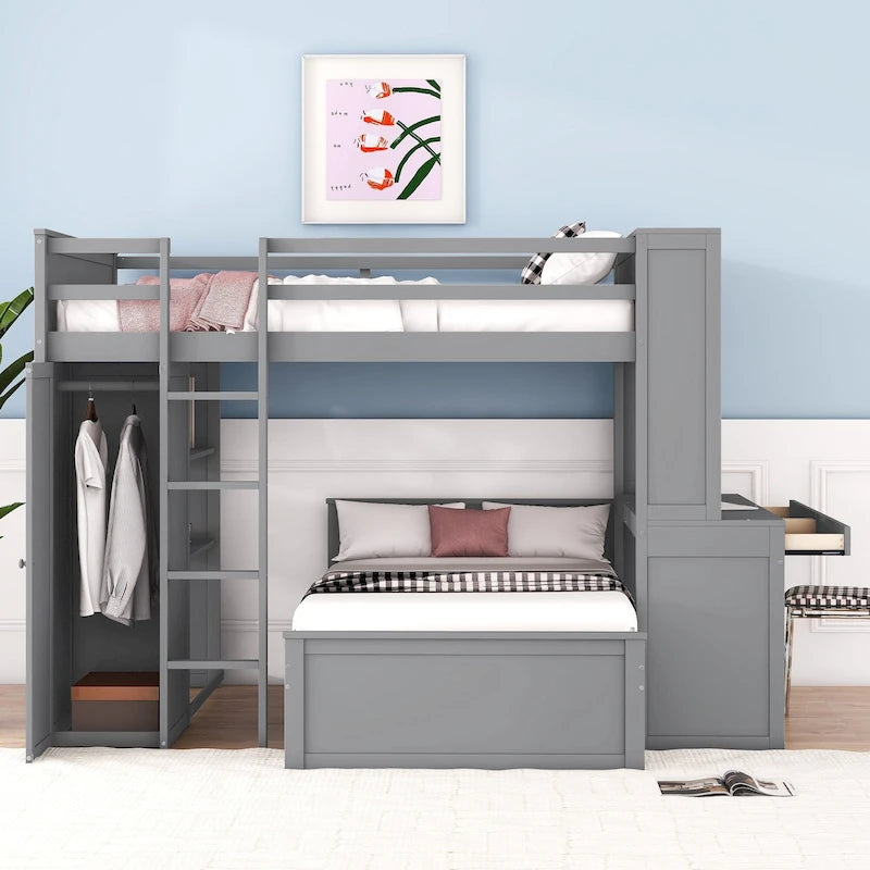 Full size Loft Bed with a twin size Stand-alone bed