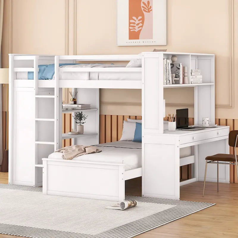 Full size Loft Bed with a twin size Stand-alone bed