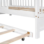 Wooden Full Size House Bed with Twin Size Trundle