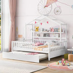 Full Size House Bed with Twin Size Trundle