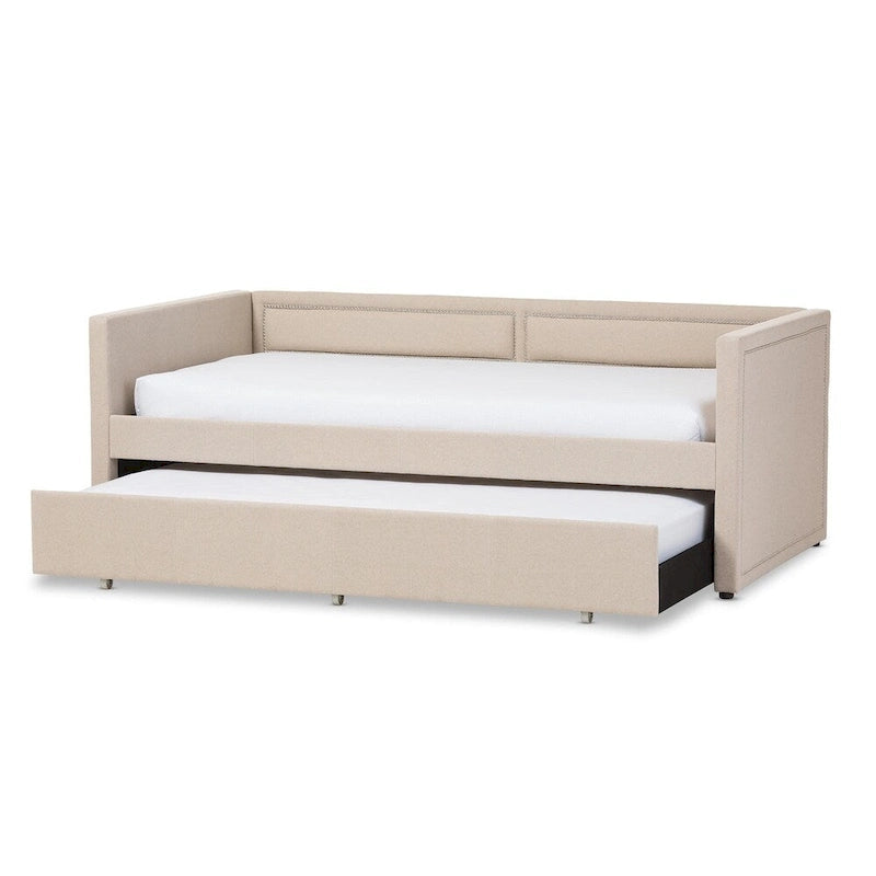 Contemporary Fabric Daybed with Trundle by Baxton Studio
