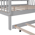Wooden Full Size House Bed with Trundle
