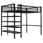 Avenue Greene Tammy Metal Twin Storage Loft with Bookcase