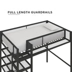 Avenue Greene Tammy Metal Twin Storage Loft with Bookcase