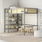Avenue Greene Tammy Metal Twin Storage Loft with Bookcase