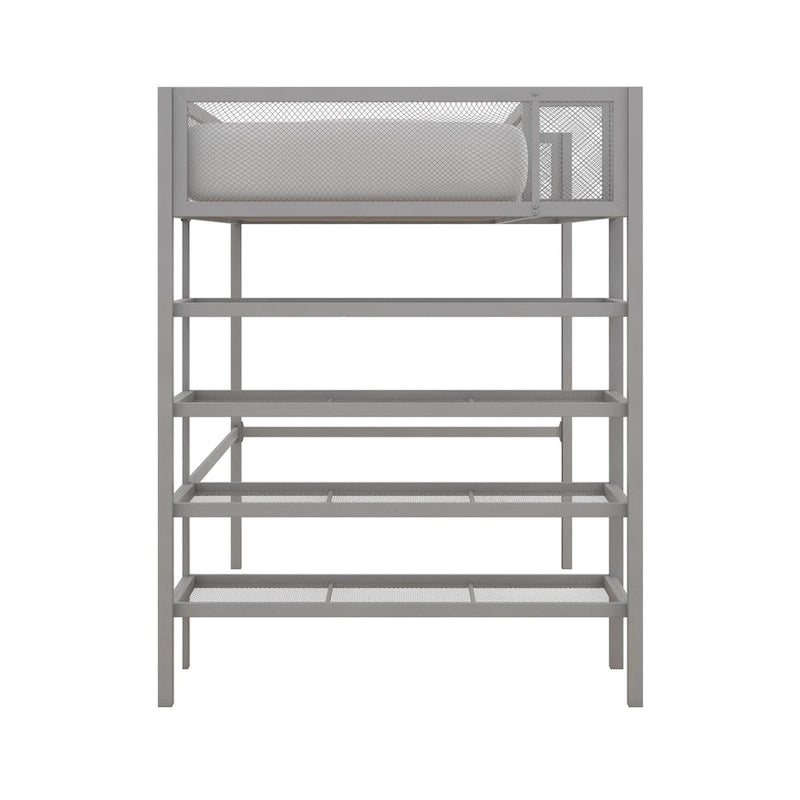 Avenue Greene Tammy Metal Twin Storage Loft with Bookcase